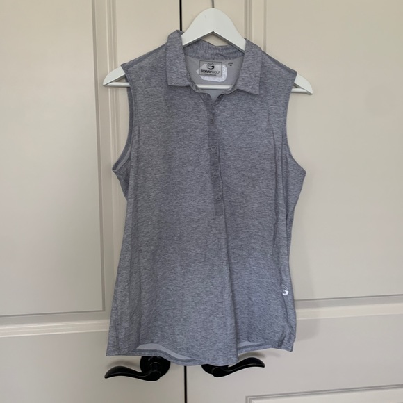 Foray Tops - Foray Women’s Grey Core Sleeveless Polo